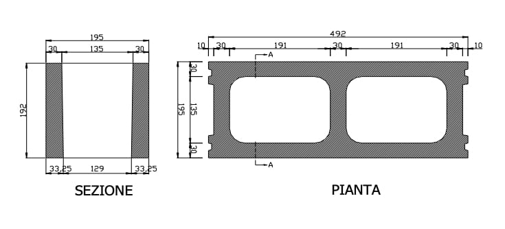 Однокамерный бетонный вибро-сжатый блок для кладки Gallotta Монокамера ARCH-00049581 - Вид №1