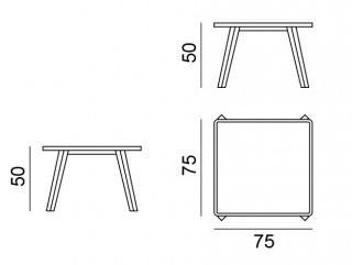 Gervasoni Квадратный деревянный журнальный столик Gray sun-id-1387499 - Вид №5