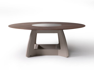 Деревянный стол с центральной вставкой