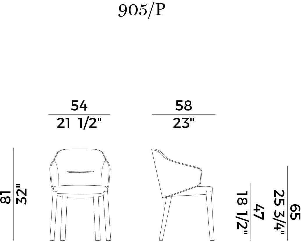 Potocco Стул с обивкой и подлокотниками Concha 905/p - Вид №3