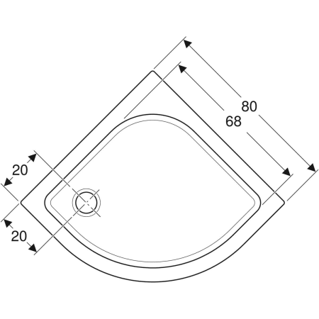 652200000 Угловой круглый душевой поддон Geberit Renova Geberit  - Вид №8