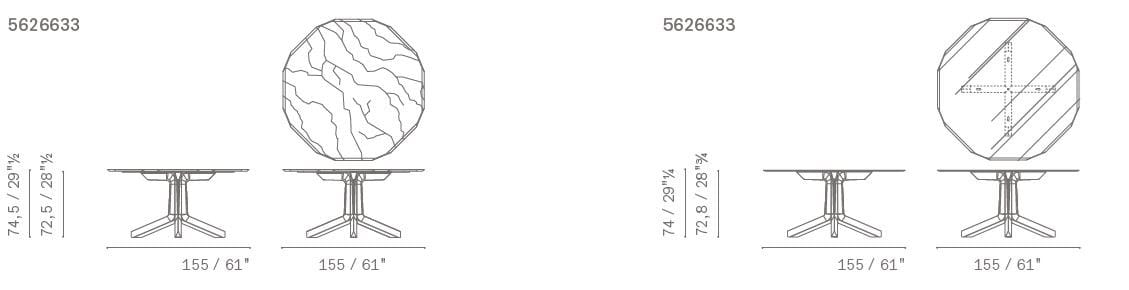 Мраморный стол для гостиной Poltrona Frau коллекция-столы и стулья ARCH-00080099 - Вид №2