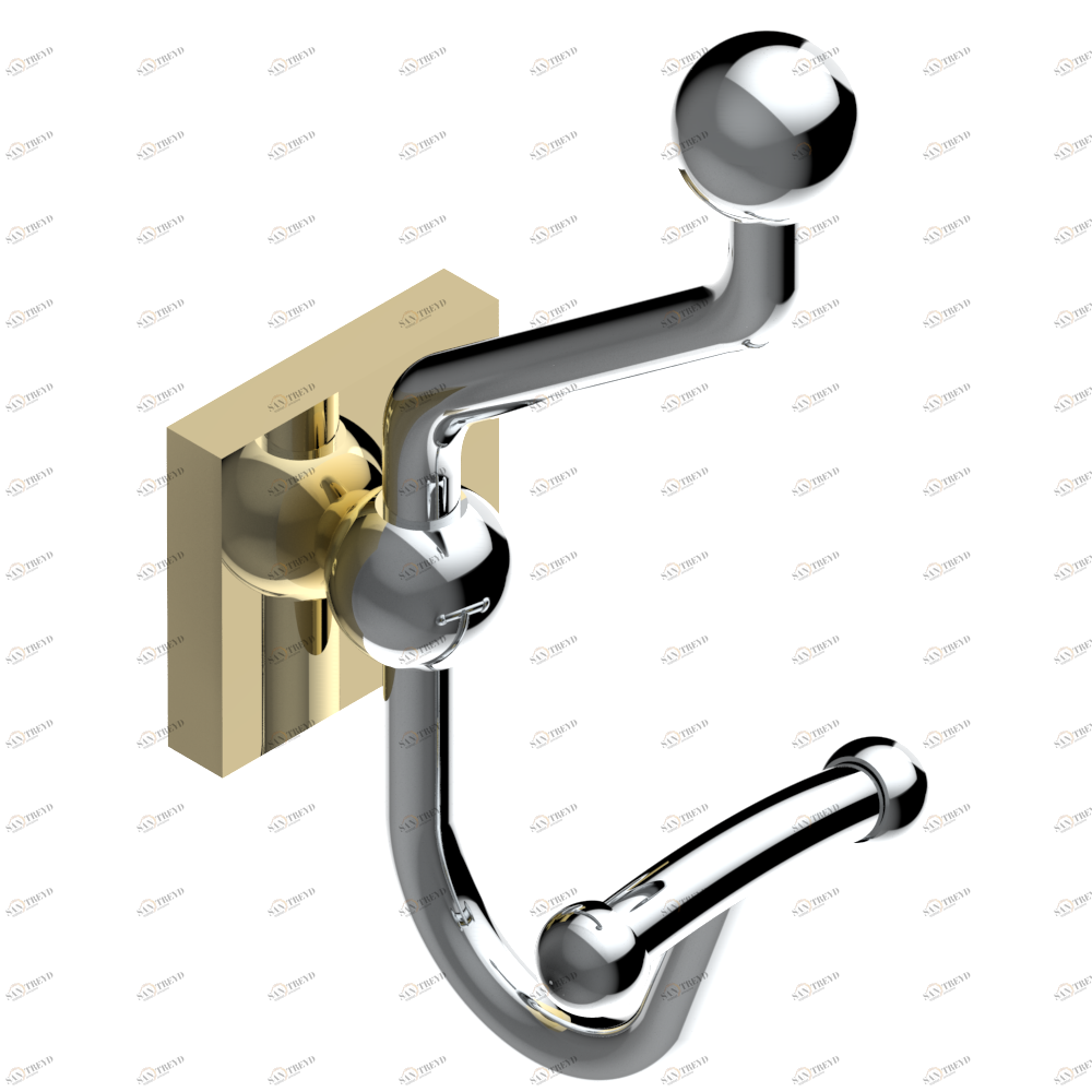 G79-510A Крючок для халатов двойной Thg-paris Cubica Хром/золото G79-510A CAT.A