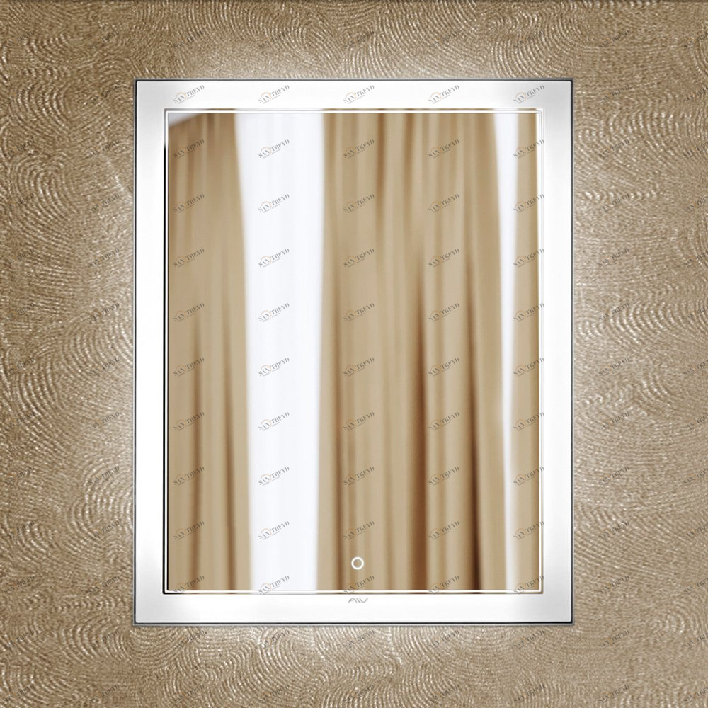 Зеркало настенное с подсветкой 100х80 см белое Bella Lux ALAVANN BELLA LUX 303914 Белый;зеркальный 