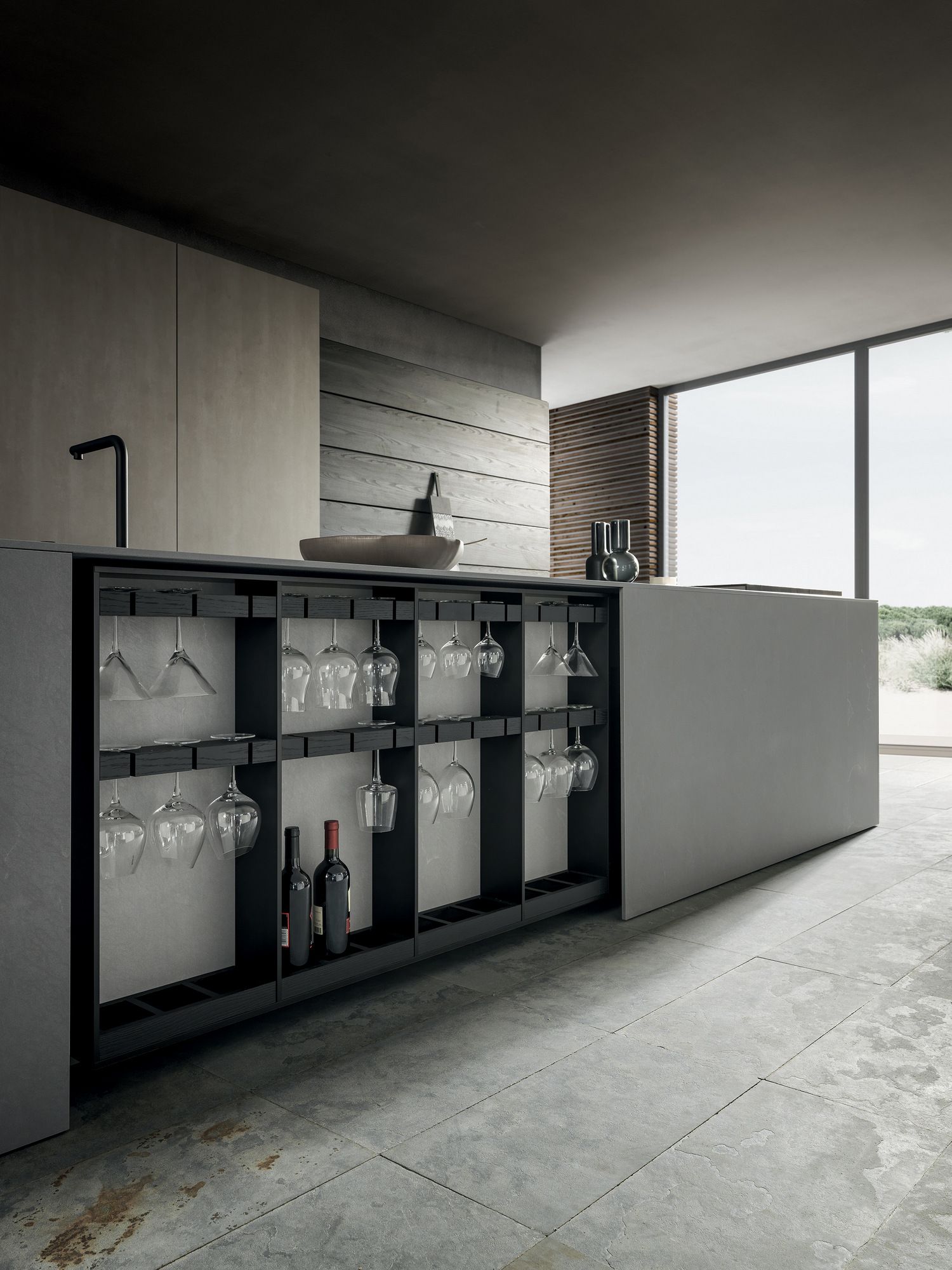 Выдвижная кухня с полуостровом в milltech MODULNOVA MH6 ARCH-00063072 - Вид №2