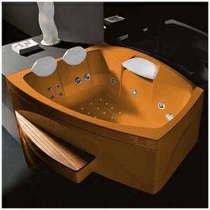 Ванна GRUPPO TREESSE Matrix Slim V763Q-O большая с подголовником глубокая с гидромассажем и аэромассажем дезинфекцией и пультом ДУ оранжевая