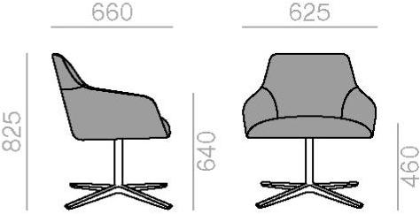 Andreu World Кресло вращающееся на 4 спицы с подлокотниками Alya So1532 - Вид №2