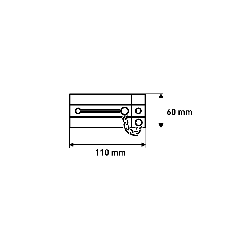 Цепочка для двери , 110x60x10 мм, хром LJPS0588 Public Steel Россия  - Вид №1