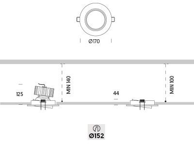 Регулируемый встраиваемый светильник Santreyd sun-id-1466193 - Вид №1