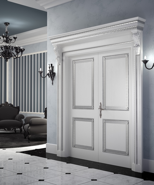 Ch2-2 Tifernoit Лакированная дверь с серебряными рамами Porte 