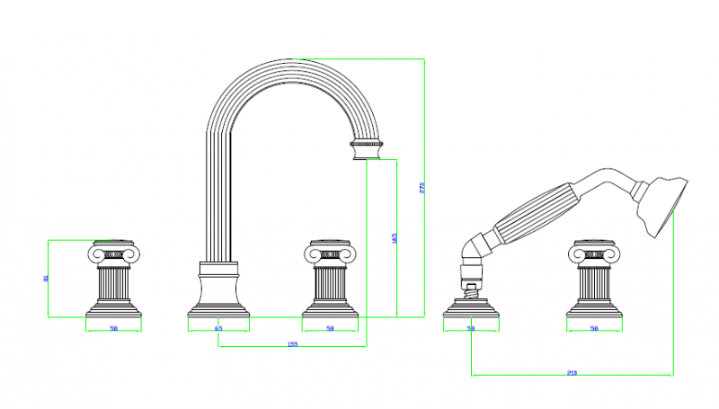 Смеситель на борт ванны Cezares OLIMP-BVD-02-M - Вид №1