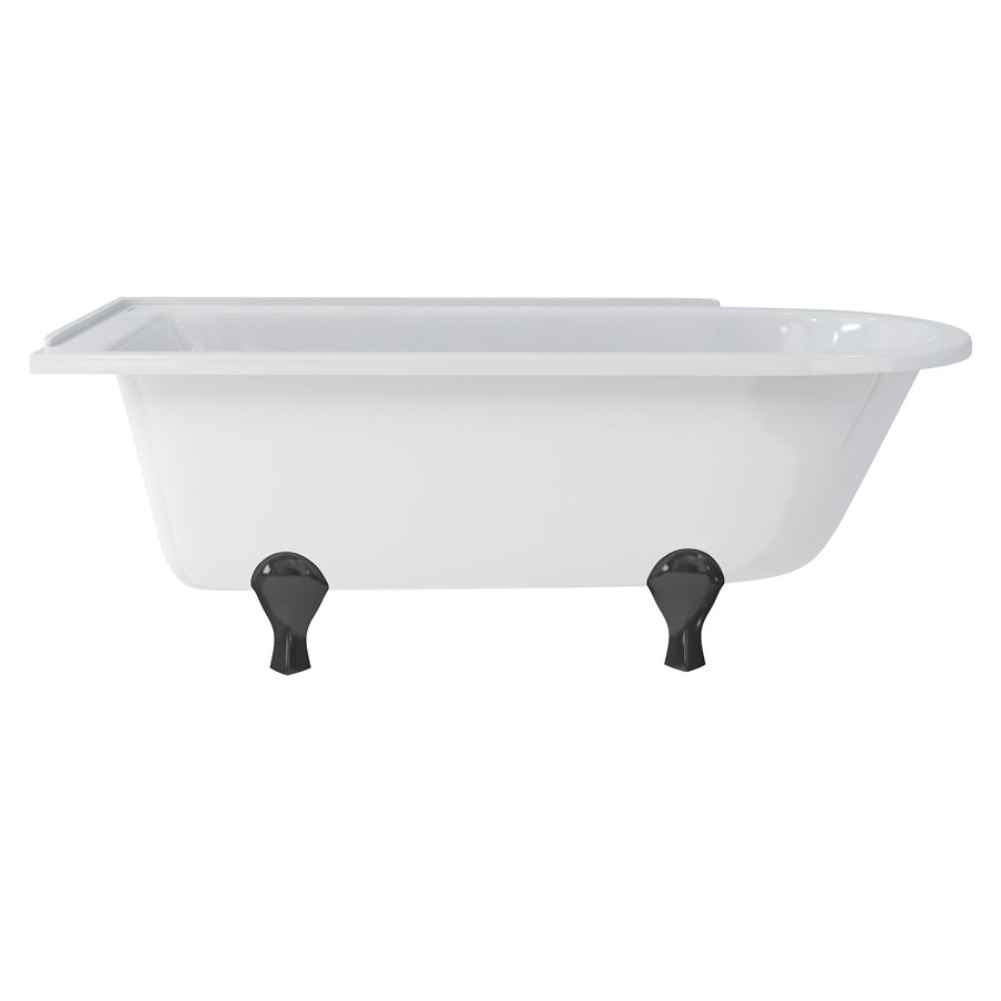 Burlington Hampton 170см душевая ванна с роскошными ножками для левой руки Левая рука с ножками Luxury Classic в черном цвете E13 L3B  - Вид №8