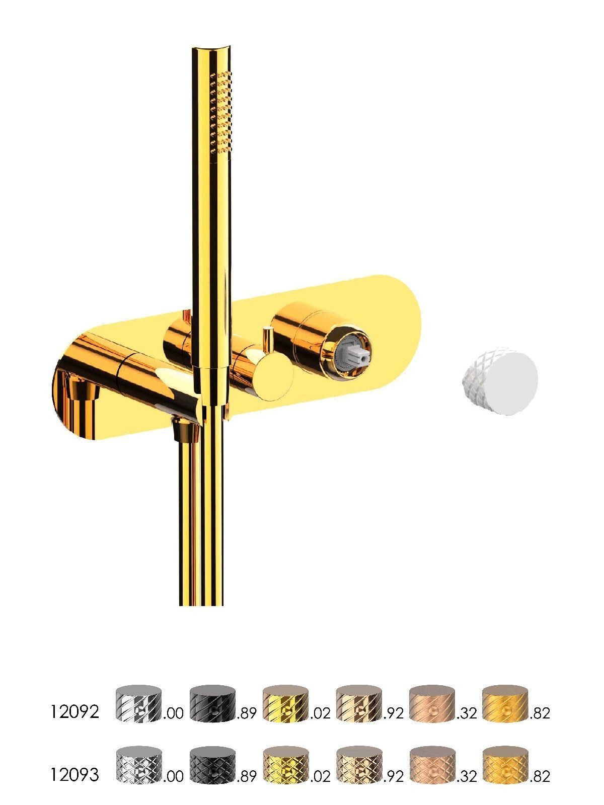 Однорычажный смеситель для душа с 3 отверстиями и ручным душем Rubinetterie Frattini Pepe XL ARCH-00030922 - Вид №2