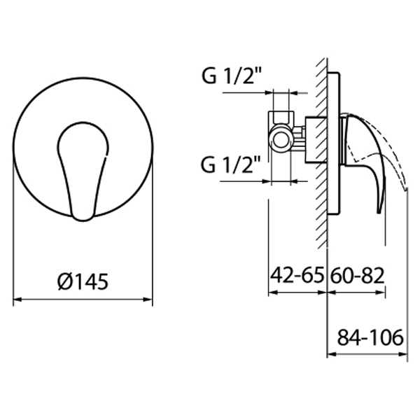 SX880101015 Смеситель для душа Webert Sax - Вид №1