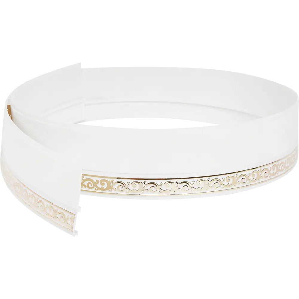 Бленда 1 м/п Флора 5 см, пластик, цвет белый глянец DOMLEGRAND STLM-2152725 - Вид №1