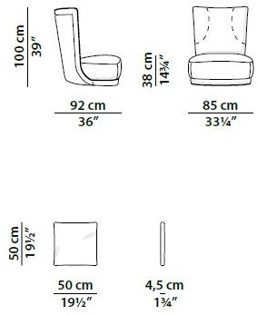 BAXTER Кожаное кресло с высокой спинкой sun-id-1487173 - Вид №3
