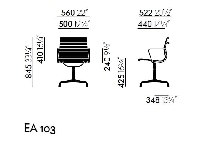 Тканевый стул с подлокотниками VITRA Eames Aluminium Group ARCH-00057694 - Вид №36