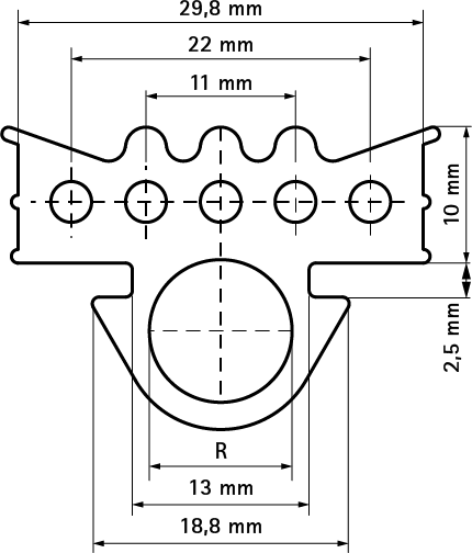 6568001 BIS Резиновый профиль звукоизолирующий вкладыш для профиля walraven  - Вид №1