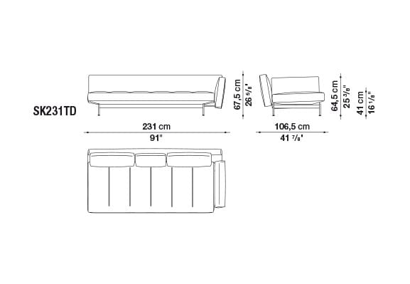 Кожаный диван с полуостровом B&B Italia SAKé ARCH-00023880 - Вид №22
