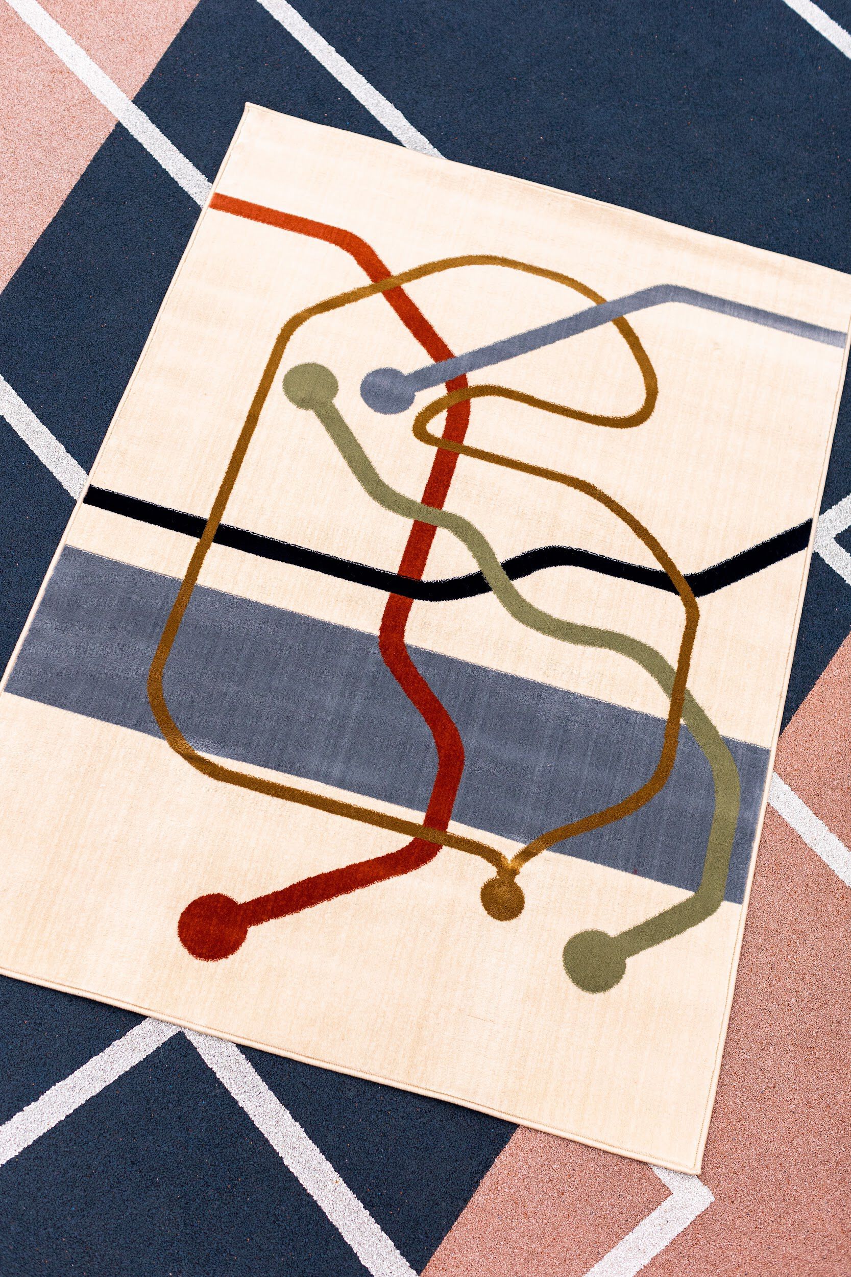 Прямоугольный ковер с рисунком из полипропилена Shishka Project CITY METRO ARCH-00136018 - Вид №3