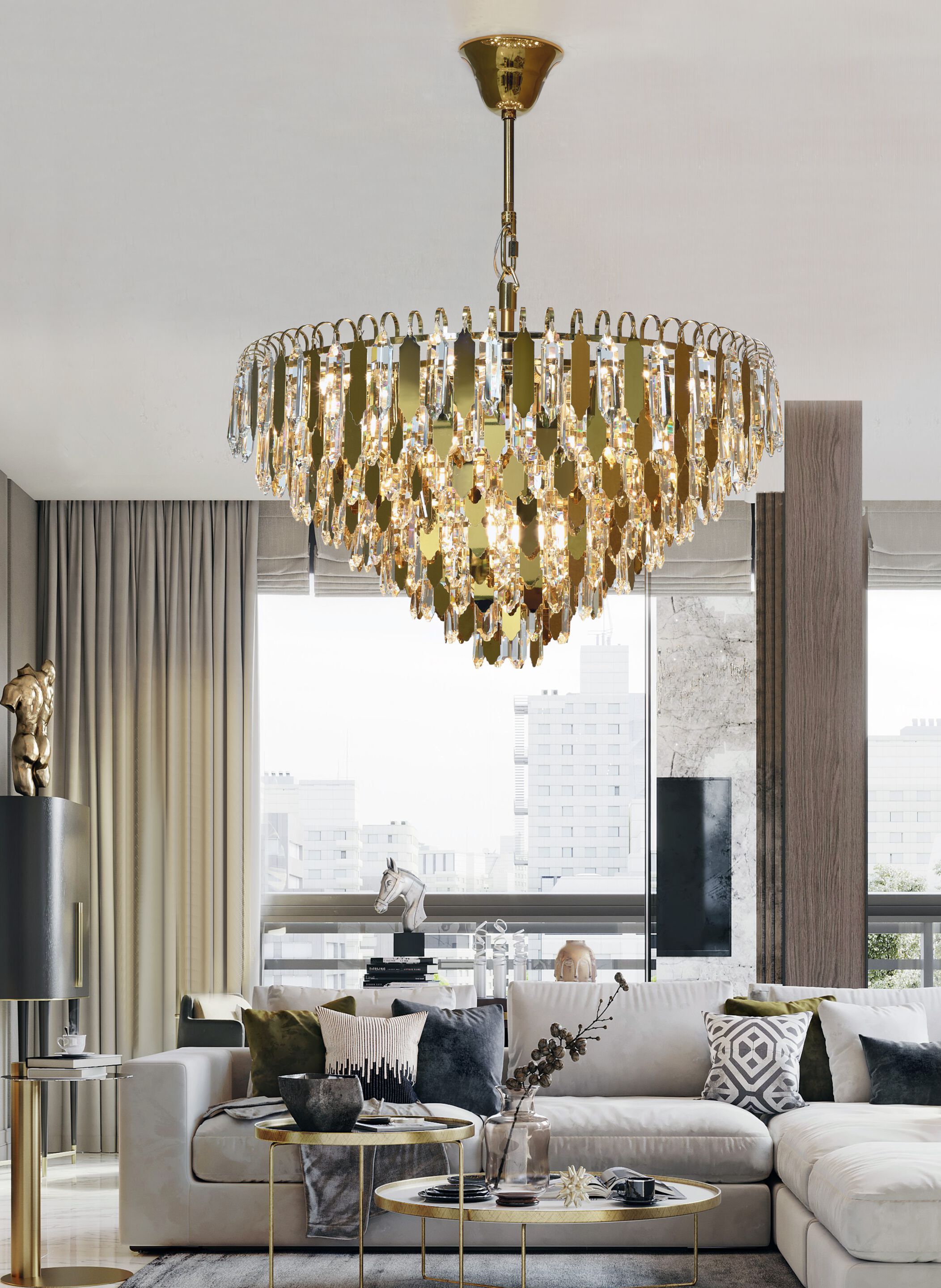 Подвесной светильник из нержавеющей стали и хрусталя K-Lighting ARCH-00113772 - Вид №1