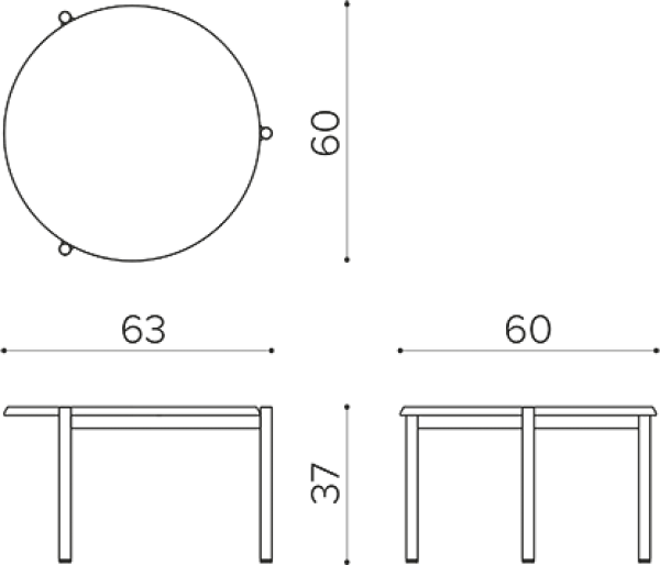BL 60RO Round coffee table 60cm True Design Blade Coffee  - Вид №1