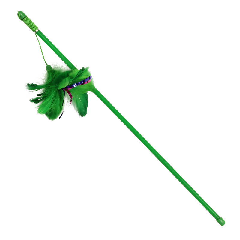 ПР0056962 Удочка-дразнилка Зеленые перья, 100/500мм TRIOL 