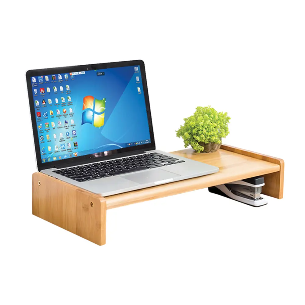 Подставка-органайзер под монитор бамбук цвет бежевый Santreyd STLM-2060372 - Вид №1