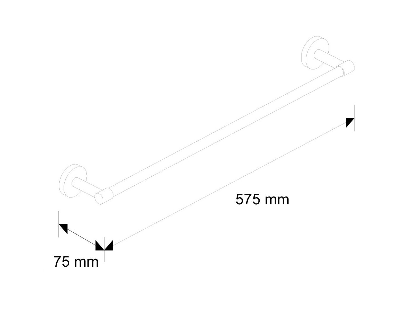 MHW02 Вешалка для полотенец L500 Merida  - Вид №1