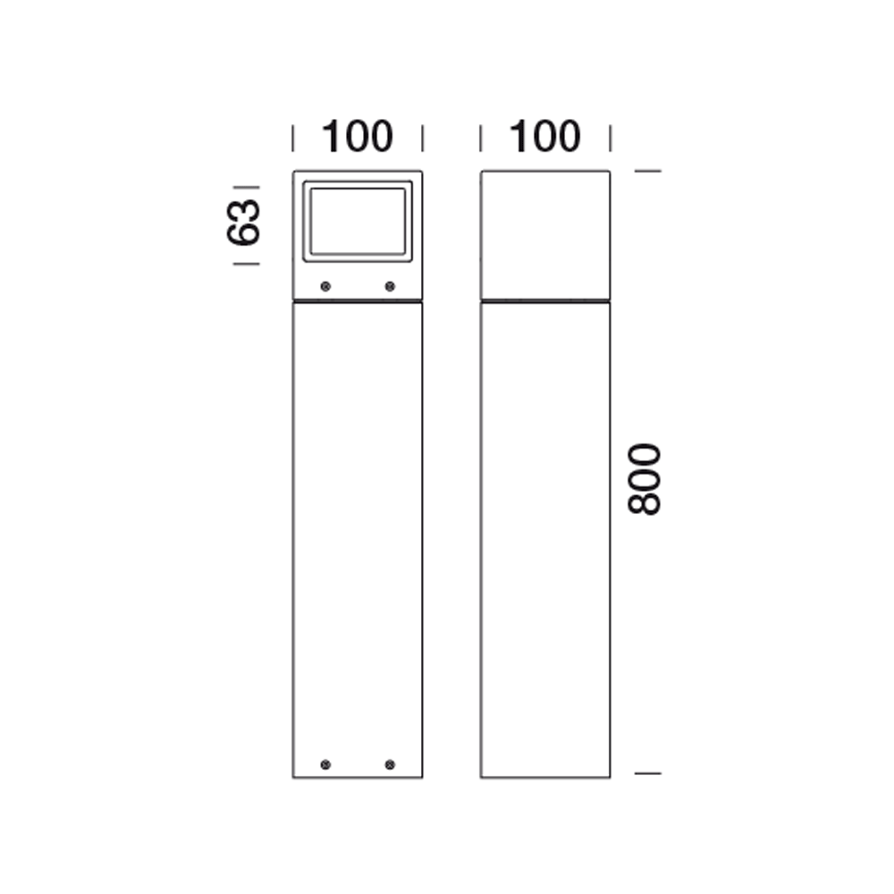 1080614 Мобильный светильник Platek MINI ONE Paletto  MINI ONE Bollard H. 800 mm - LED 3000K 4 Openings  - Вид №6