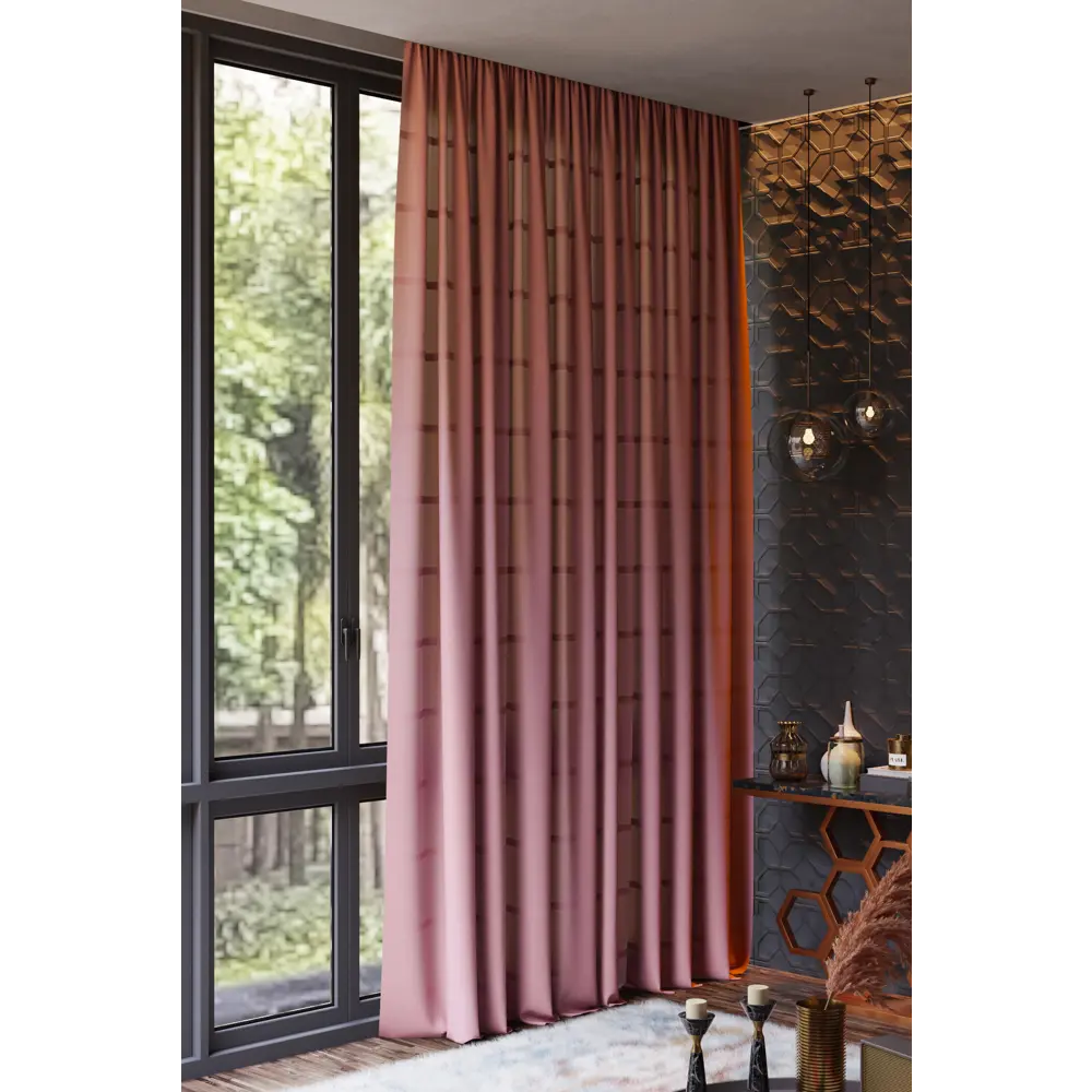 Штора на ленте 140x260 см цвет розовый GARDEN STLM-2023716