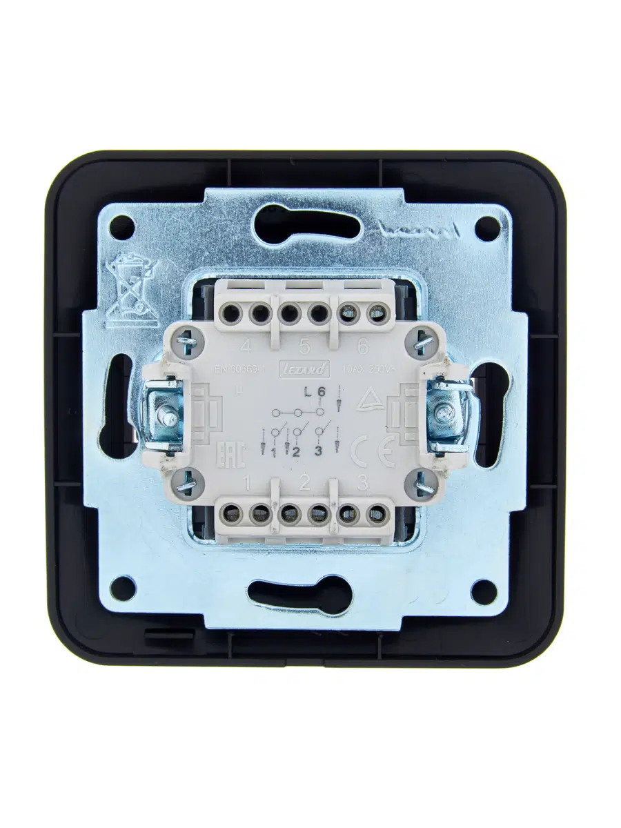 ASTI Выключатель тройной чёрный бархат LEZARD 7081-4242-109 - Вид №1