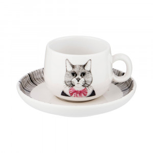409-137 Посуда фарфоровая Кофейная пара FASHION ANIMALS 110 мл Lefard