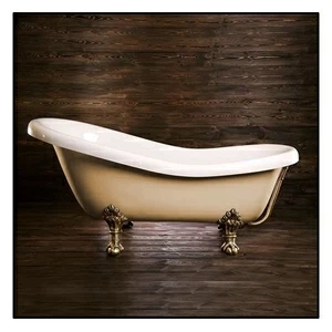 Ванна Akcjum Rectime 160 WR-03-05-Br-N овальная бежевая с золотыми ножками