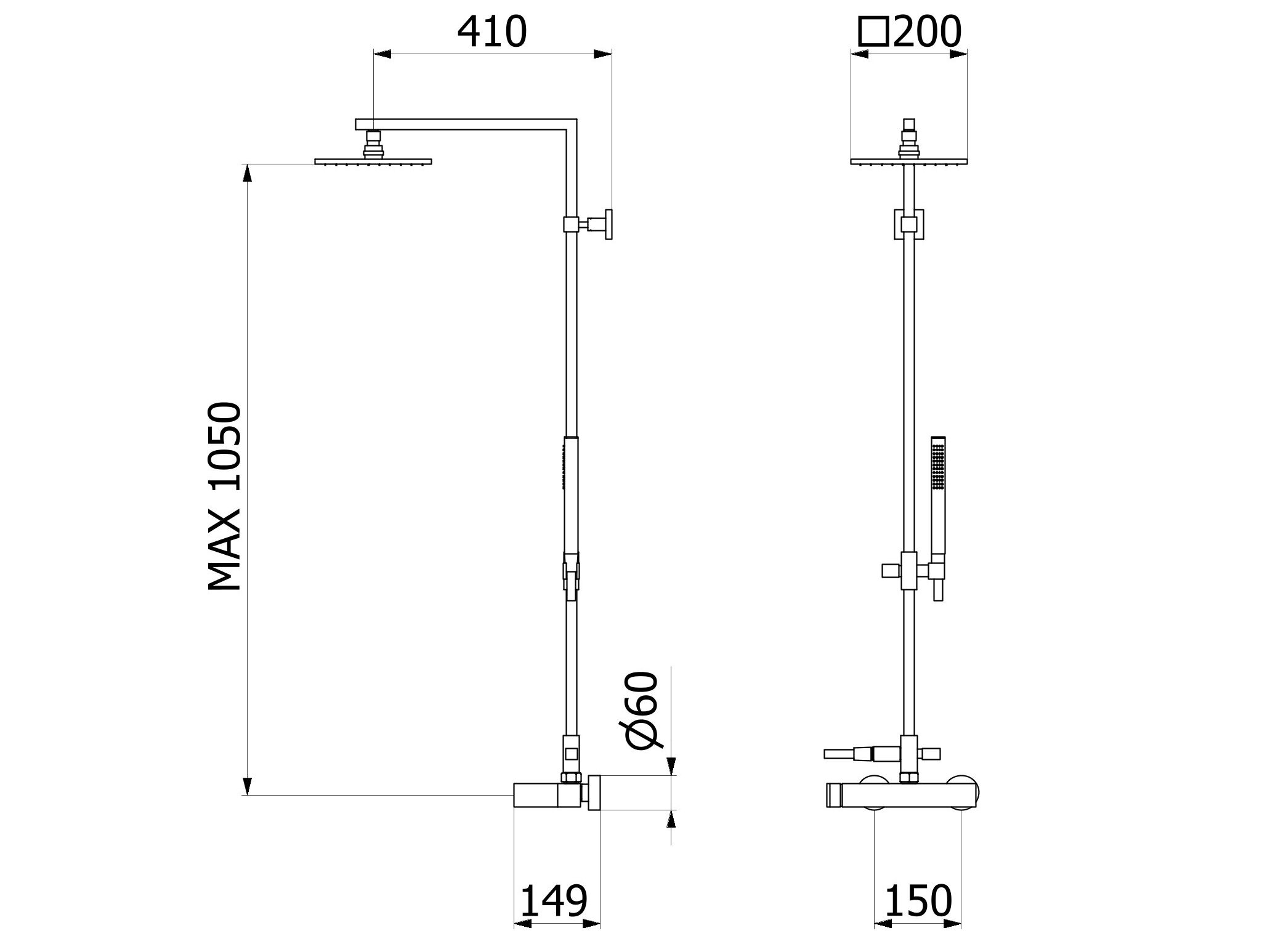Душевая колонна с ручным душем IB Shower &amp ARCH-00149138 - Вид №2