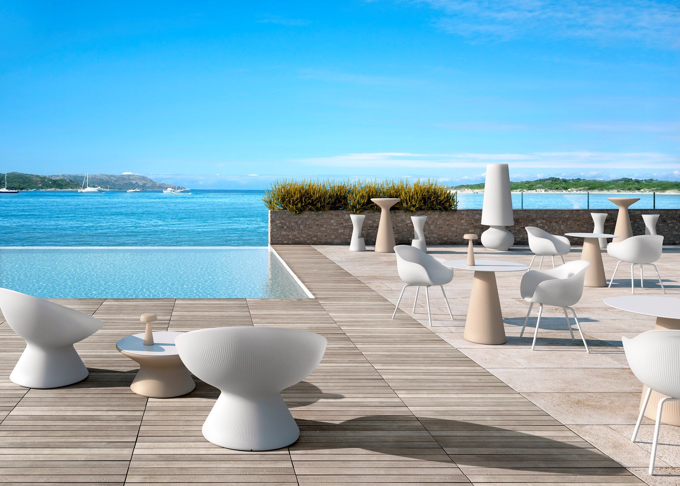 Высокий круглый стол из полиэтилена PLUST Fade ARCH-00053492 - Вид №10