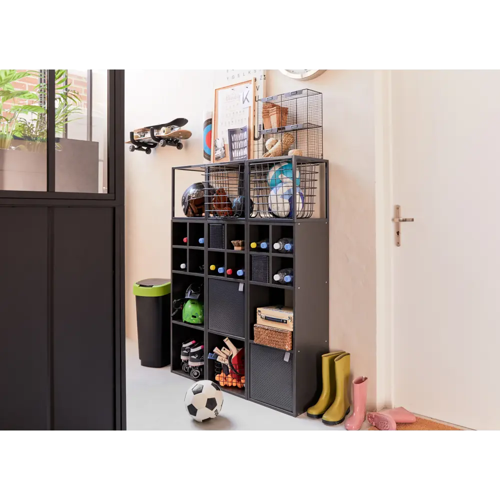 Полка-ящик Spaceo KUB Paris металл цвет графит STLM-2194841 - Вид №10