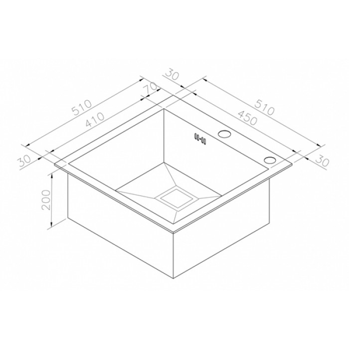 Zorg X-5151 GX Мойка кухонная прямоугольная Zorg  - Вид №2