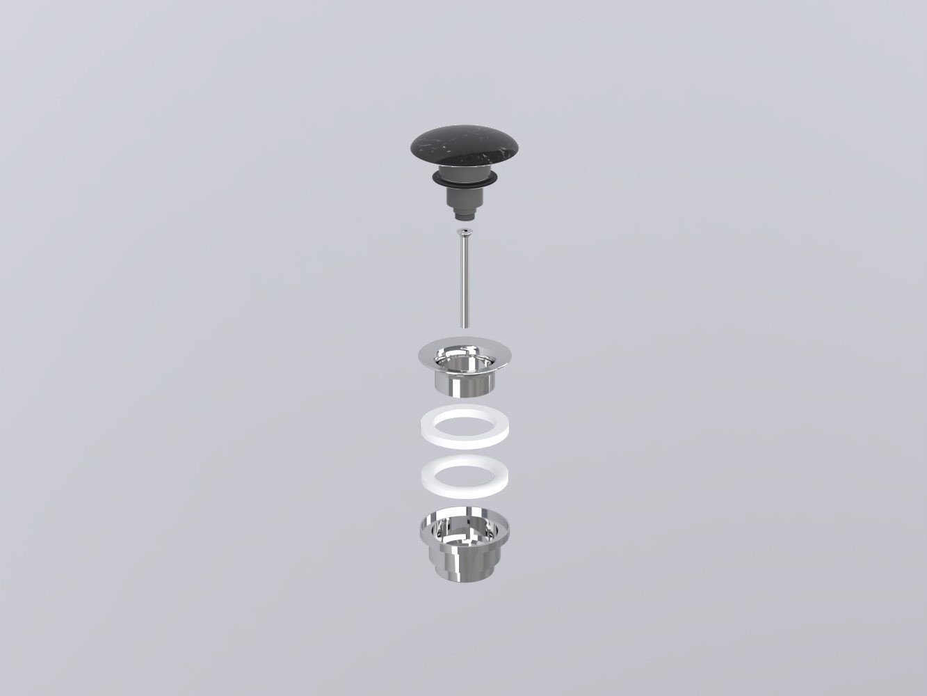 PIL01--NQ Универсальный донный клапан click/clack хром с керамической крышкой cielo Запасные части и аксессуары Ceramica Cielo