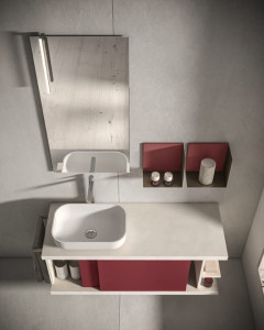 Подвесной умывальник с дверцами