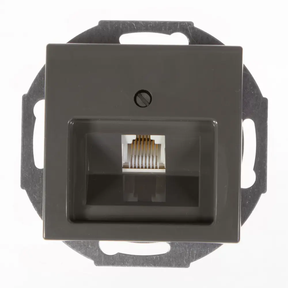 Телефонная розетка встраиваемая ABB BJB Basic 55 RJ11, цвет черный STLM-2170293