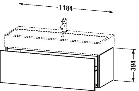 LC617907171 Тумбочка подвесная L-Cube #LC6179 1184 x 459 мм Средиземноморский дуб Duravit - Вид №1