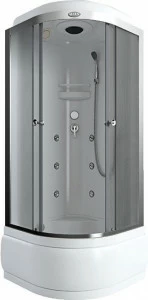 Душевая кабина Arcus AS-113 (100х100) (высок поддон +пластик стенка) мат. стекло (3 части) 0606 AS-113
