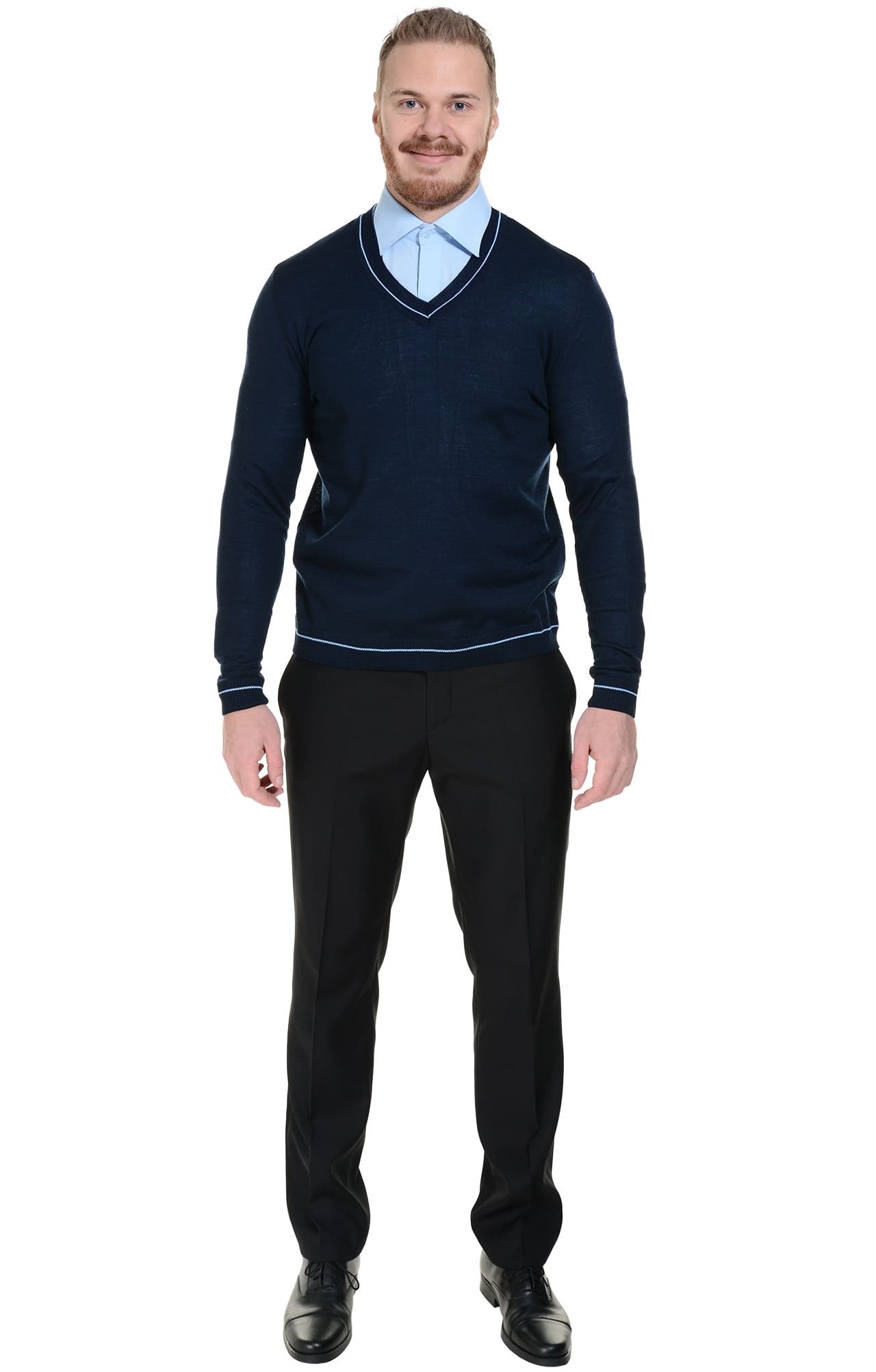 62574 Джемпер мужской темно-синий/голубой  Одежда для охранных структур  размер 56-58 Спецодежда  - Вид №3