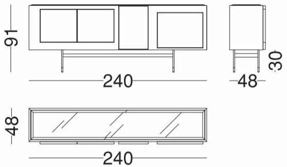 Vibieffe Комод из дуба с зеркальной дверцей 9850 secret sun-id-1486569 - Вид №5