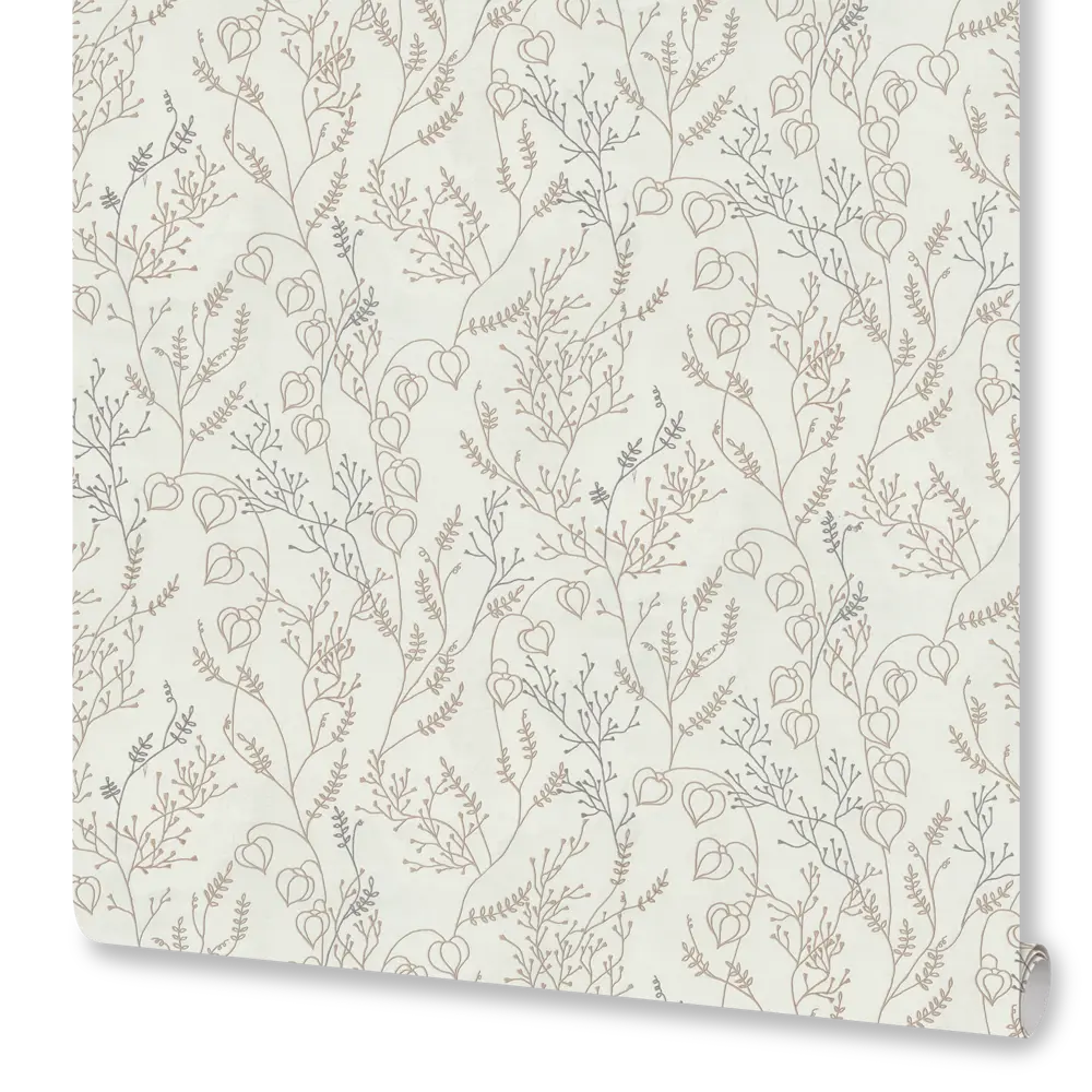 Флизелиновые обои Euro Decor Physalis белые с растительным рисунком 89426587 STLM-1567039