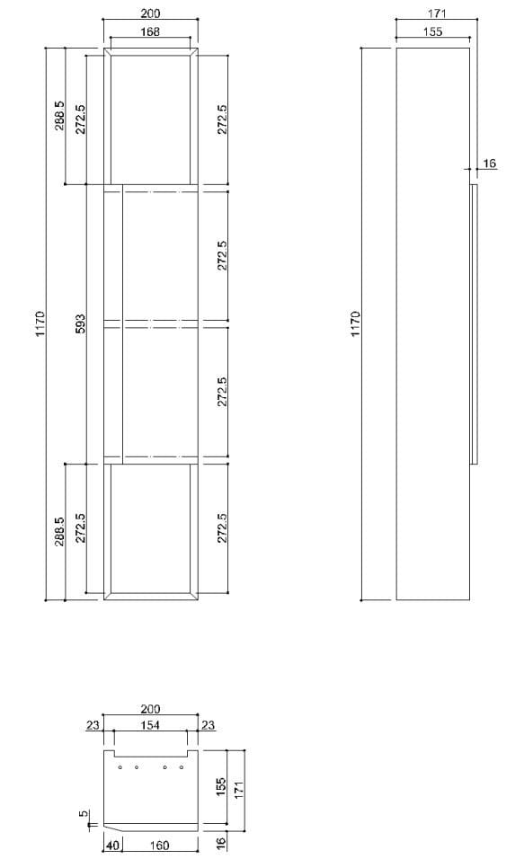 Высокий подвесной шкаф для ванной комнаты из МДФ Ponte Giulio Hug ARCH-00000471 - Вид №2