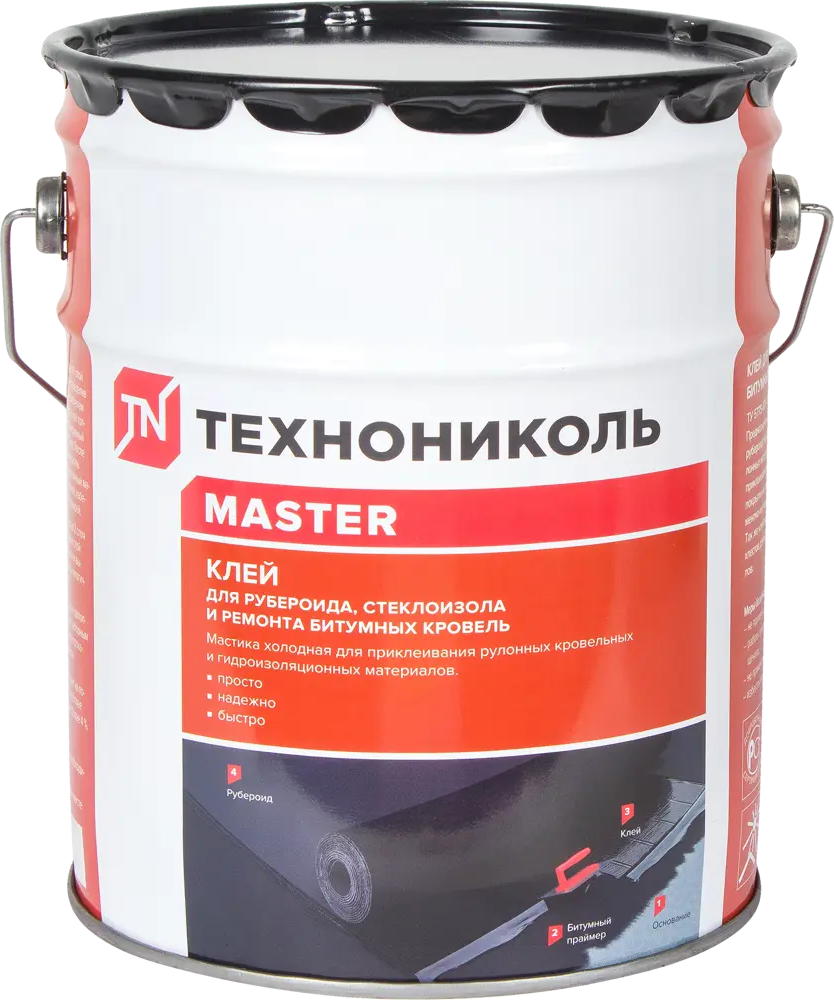 Мастика ТЕХНОНИКОЛЬ Master для кровельных материалов 10 кг 14196315