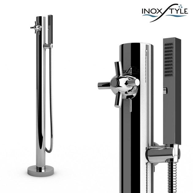 Inoxstyle Открытый душ из нержавеющей стали с ручным душем Telefono 04023 - Вид №1