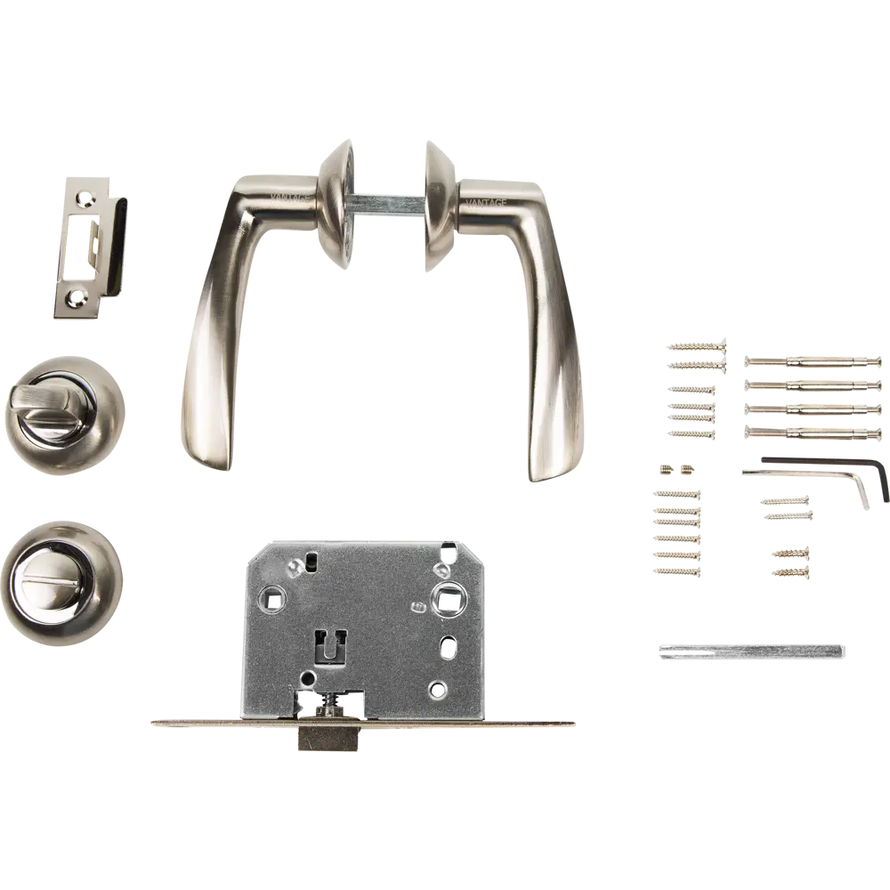 Дверная ручка Code Deco 14023-A-NIS/CR, с запиранием, комплект, цвет матовый никель/хром ARMEX STLM-2175003 - Вид №2